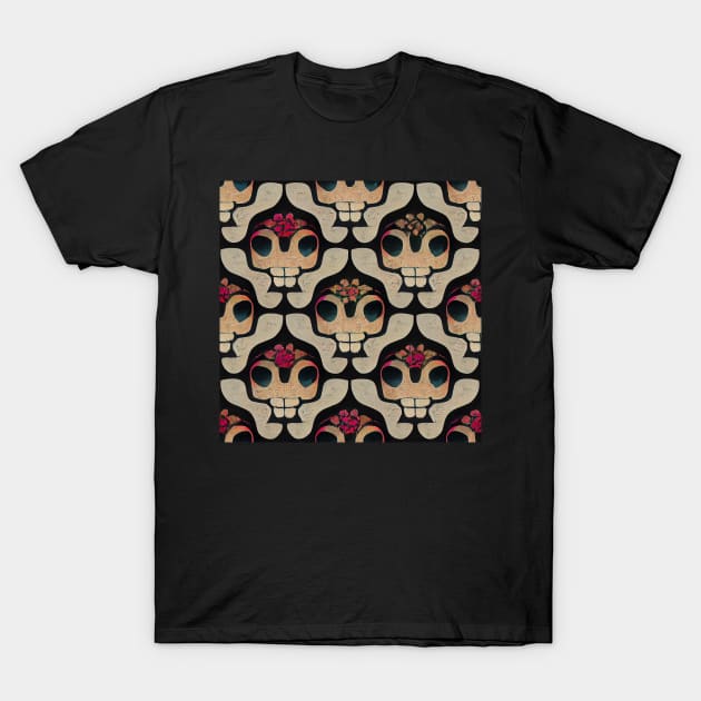 Catrina La Calavera Pattern #3 T-Shirt by baseCompass